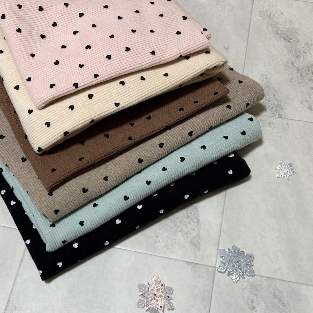 犬服ハンドメイド　起毛リブ　パフスリーブワンピ