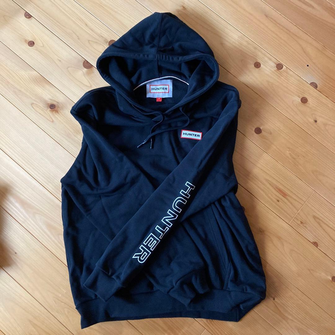 HUNTER フード付きパーカー M 黒