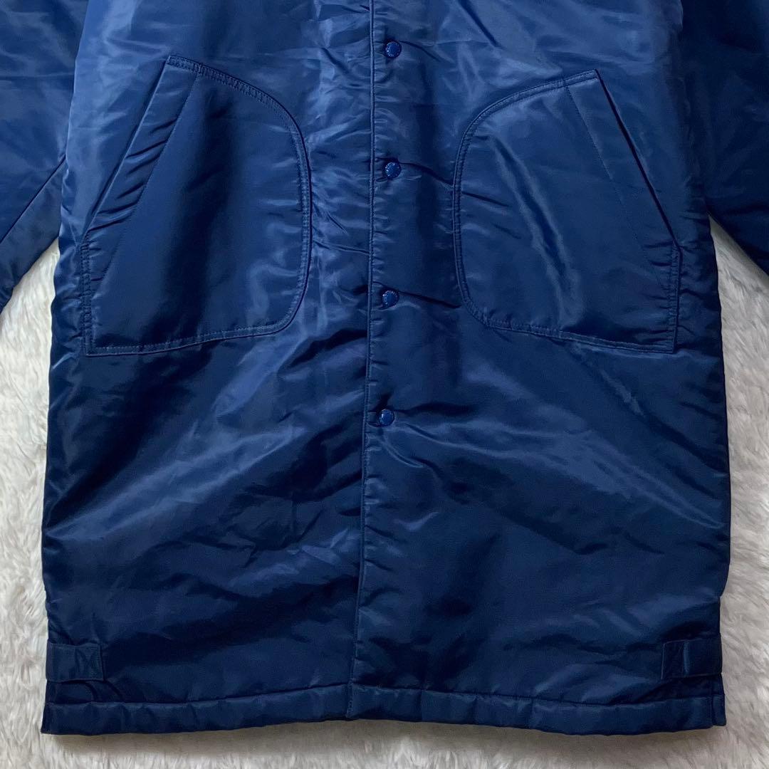 美品 ミッソーニスポーツ ベンチコート ロゴ刺繍 ボア裏地 ネイビー 紺 M