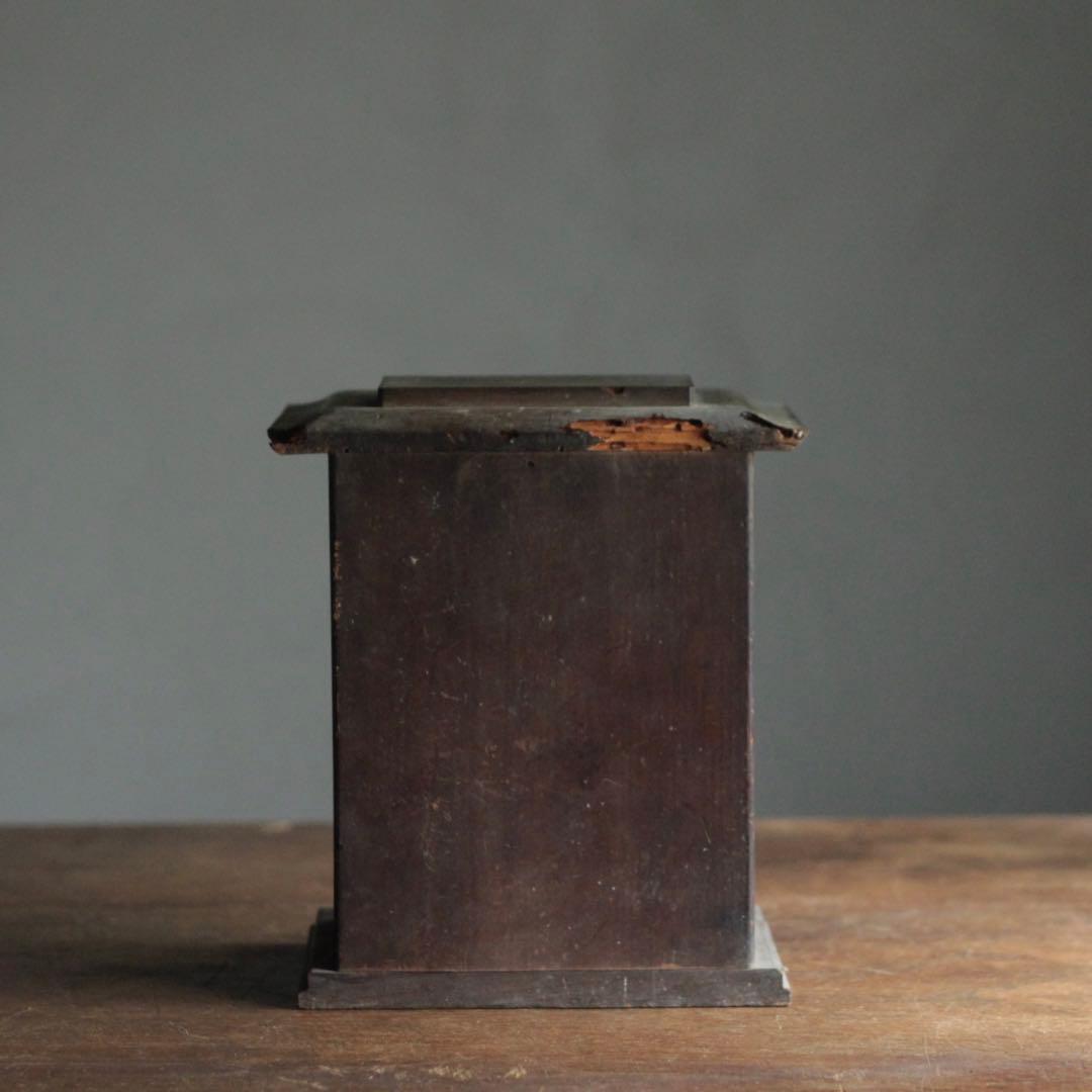 古い 木製 厨子 虫喰いあり 仏教美術 古道具 アンティーク オブジェ