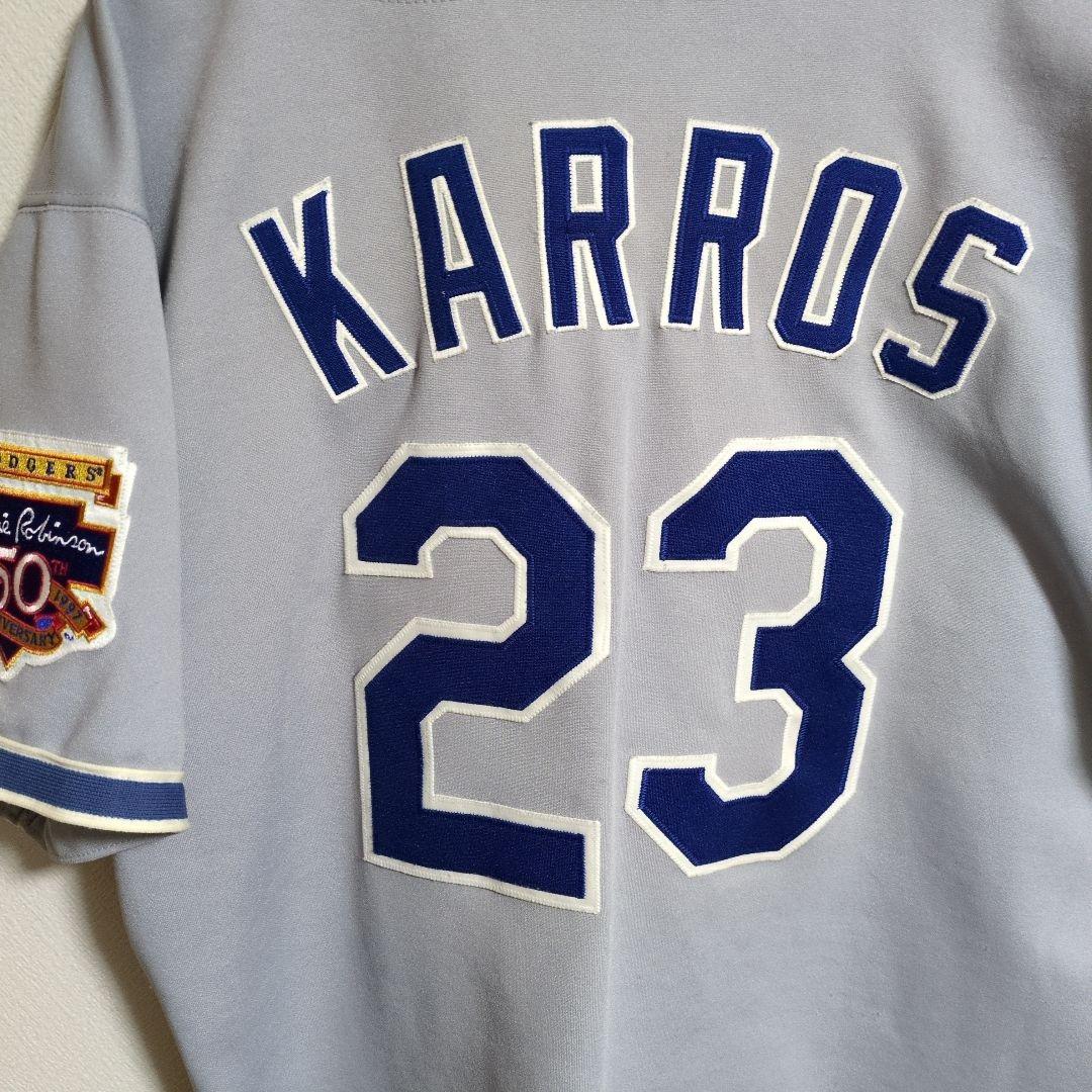 ロサンゼルス・ドジャース KARROS 95年？ジャッキーロビンソンパッチ付き
