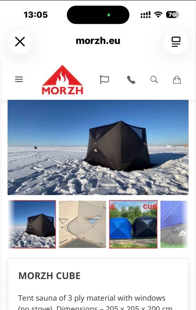 Morzhサウナテント (窓は四角の2面)