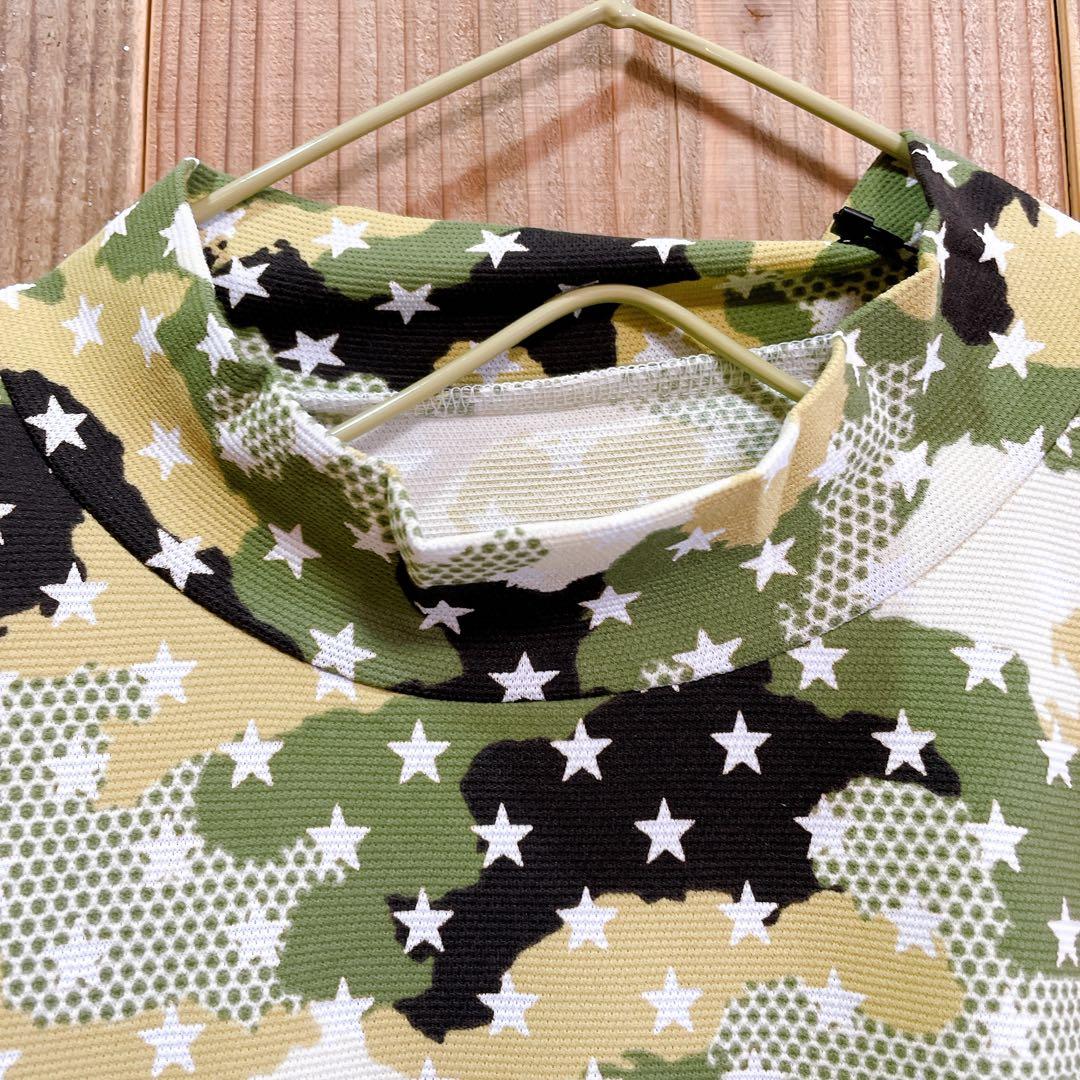 PEARLYGATES パーリーゲイツ カモフラ 星柄 総柄 半袖 モックネック