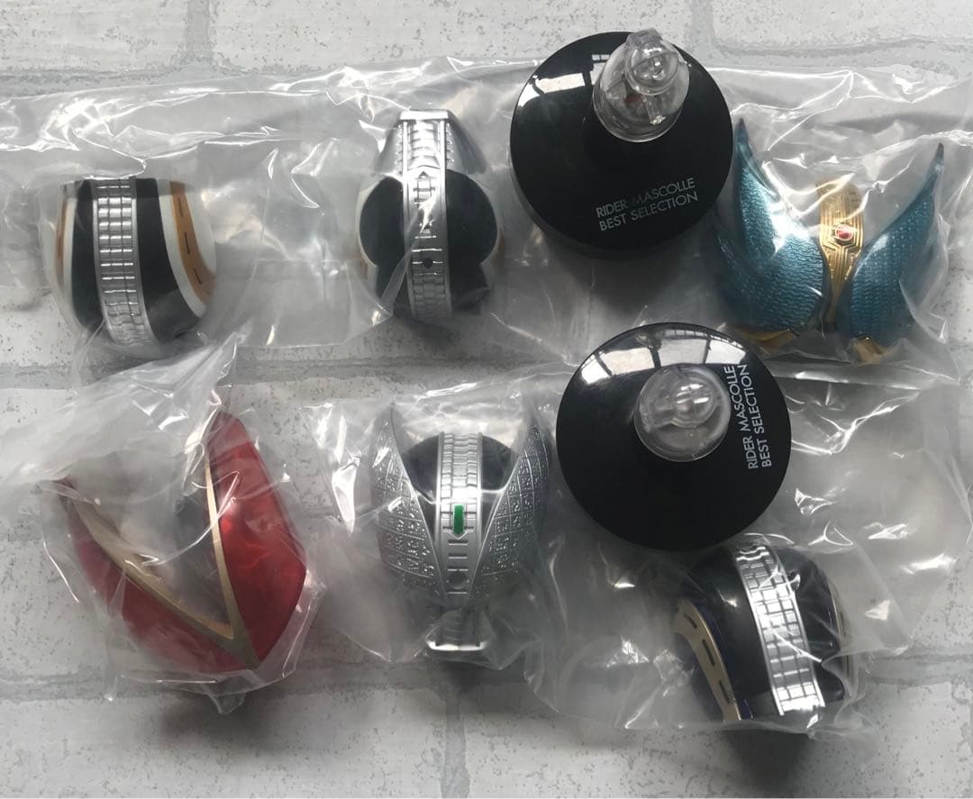 仮面ライダーマスクコレクション★マスコレ★映画編14種コンプリート 全て発光台座