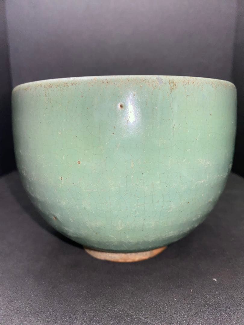 布志名 緑釉ぼてぼて茶碗　桶茶　出雲丸碗　ぼてぼて碗　呉須手茶碗　呉洲茶碗　呉洲