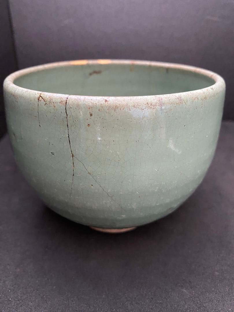 布志名 緑釉ぼてぼて茶碗　桶茶　出雲丸碗　ぼてぼて碗　呉須手茶碗　呉洲茶碗　呉洲