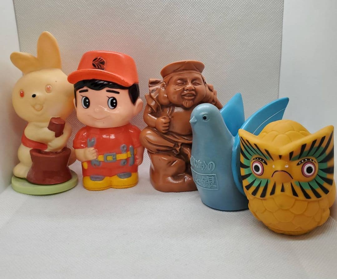 オートバックス　中部相互　三菱　日本長期信用　幸福相互　ソフビ　貯金箱　レトロ