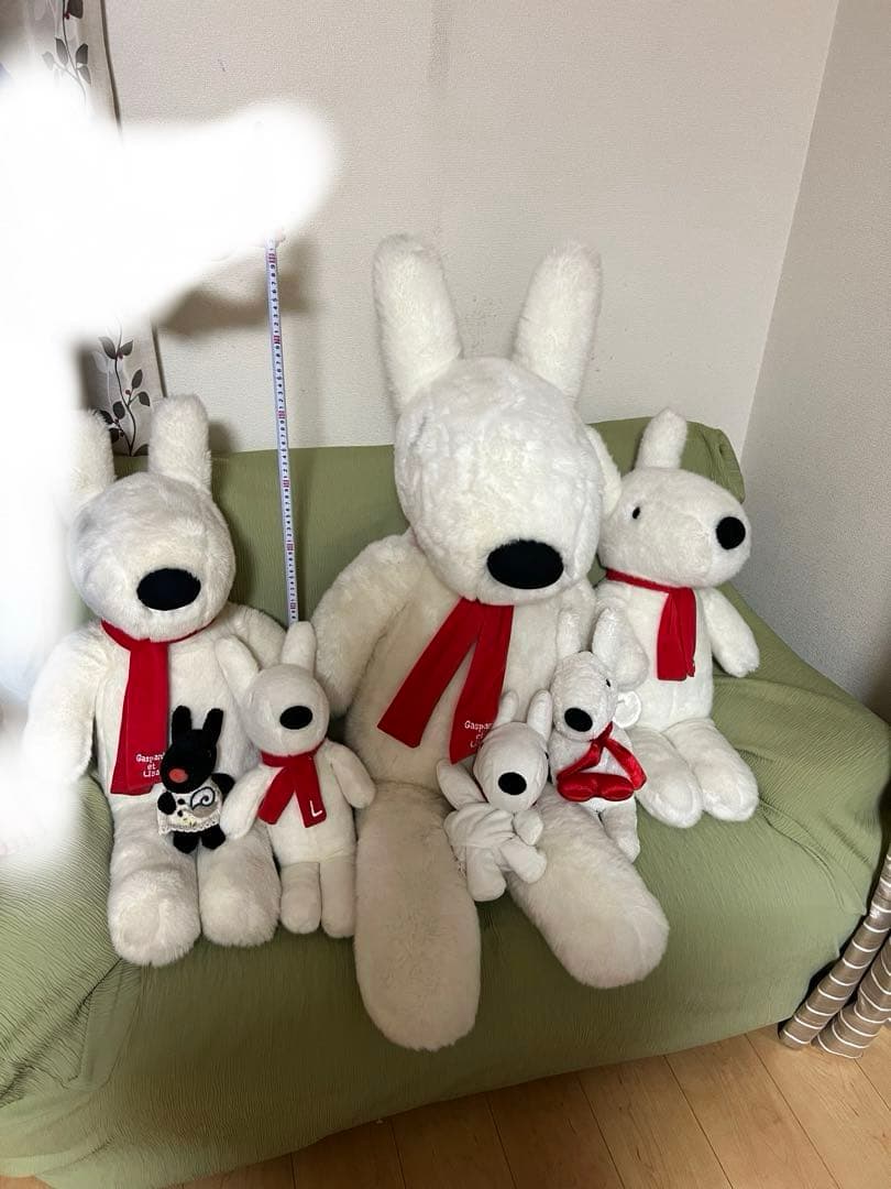 りさとガスパールのりさのぬいぐるみのセット（全長75.85.120センチ）