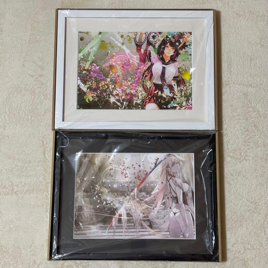 【新品】推しちゃれ 化物語 くじ A賞 額装高精細複製画 キャラファイングラフ