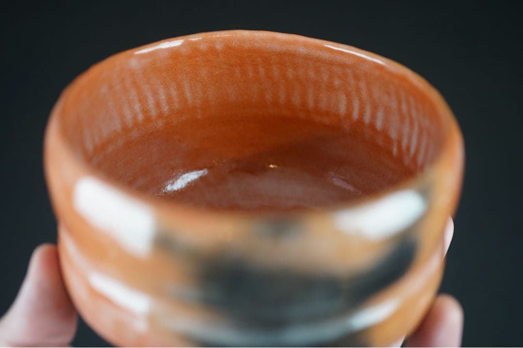 佐々木松楽 黒楽 茶碗 共箱 前大徳 福本積應 書付 抹茶碗 紙箱 茶道具