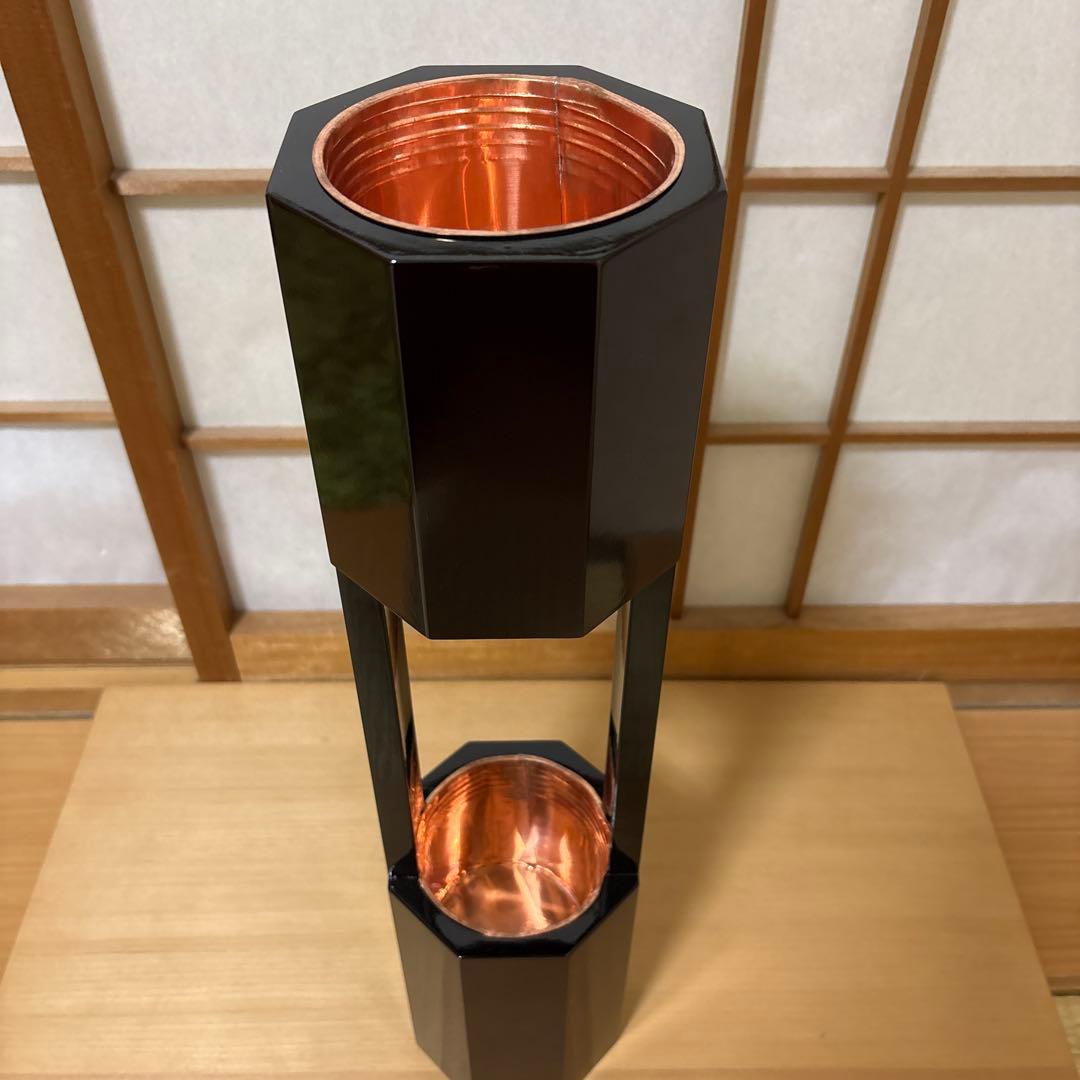 30 -a 美品！！華道　八角二重切　 二重切り　花器　二重切　華道具　花瓶