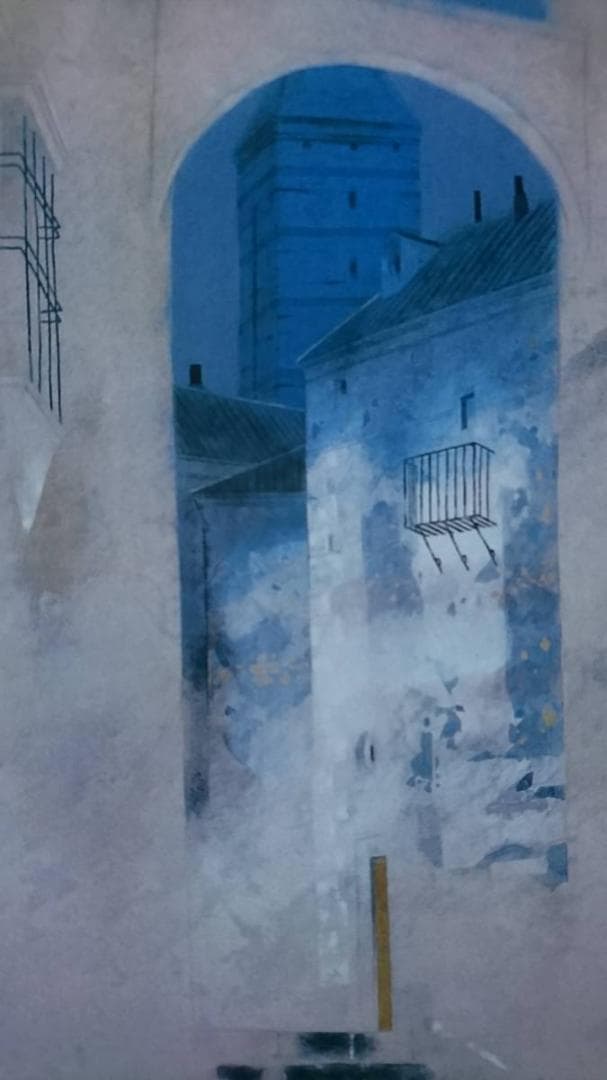 北田 克己、塔の空、厳選、希少画集画、新品高級額 額装付、きただ かつみ