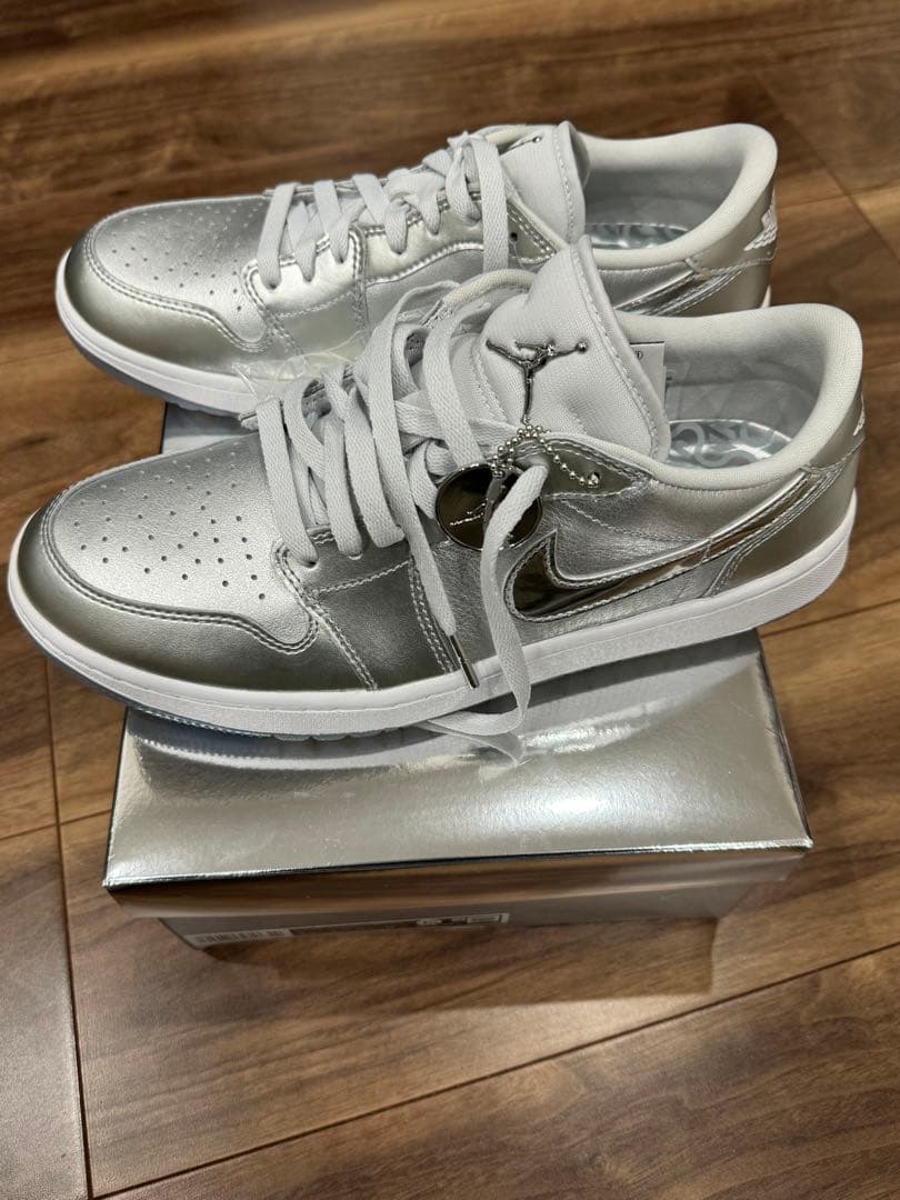 エアジョーダン1LOWGNRGゴルフシューズ メタリックシルバーサイズ27.5