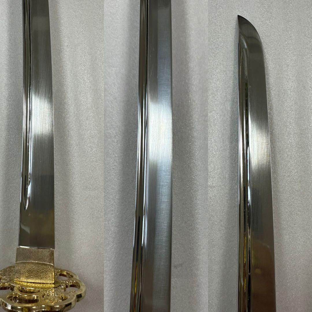 新品 模造刀　樋入り刀身 打刀 金鞘　コスプレ 鞘付き長さ約105cm 26A3