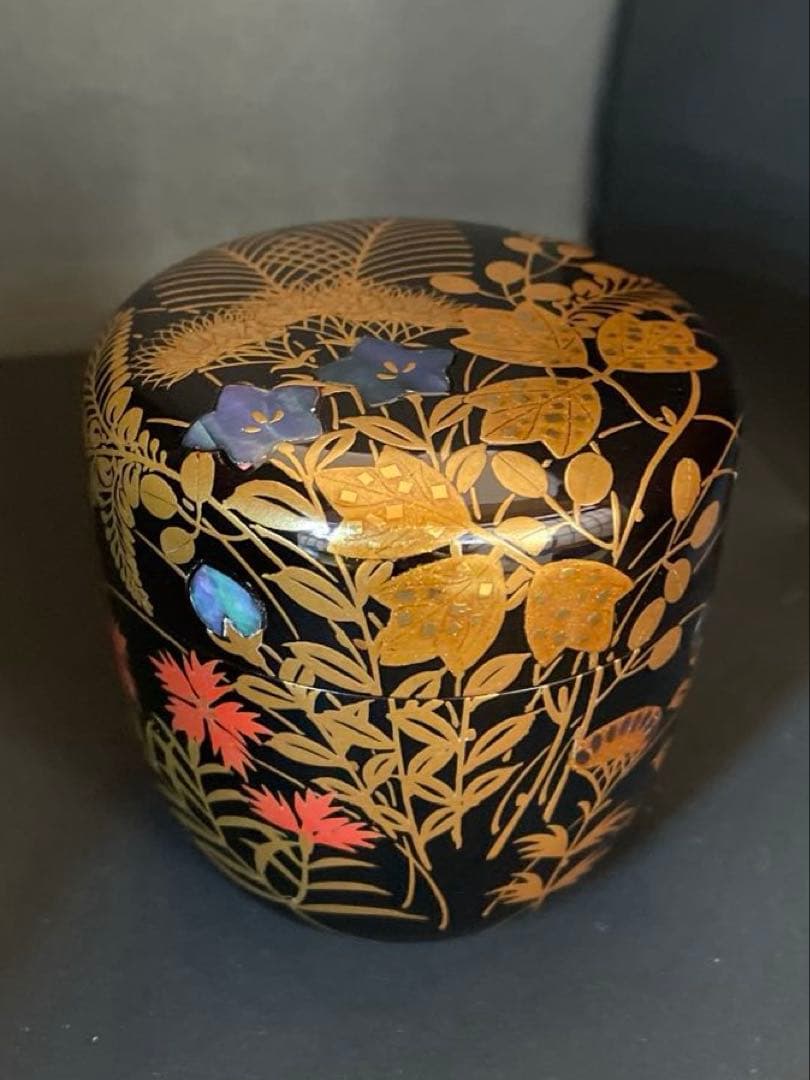 一后一兆　大棗　秋草蒔絵　共箱付