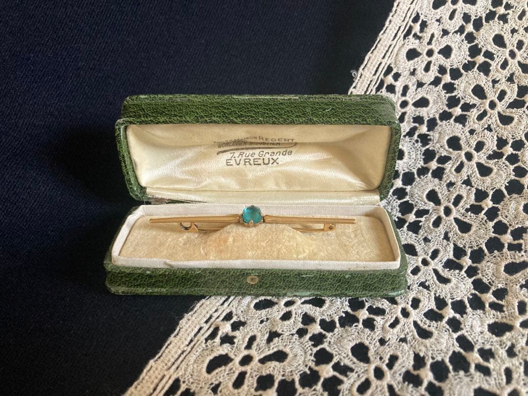 フランスアンティーク FIX K14ゴールドプレート プローチ