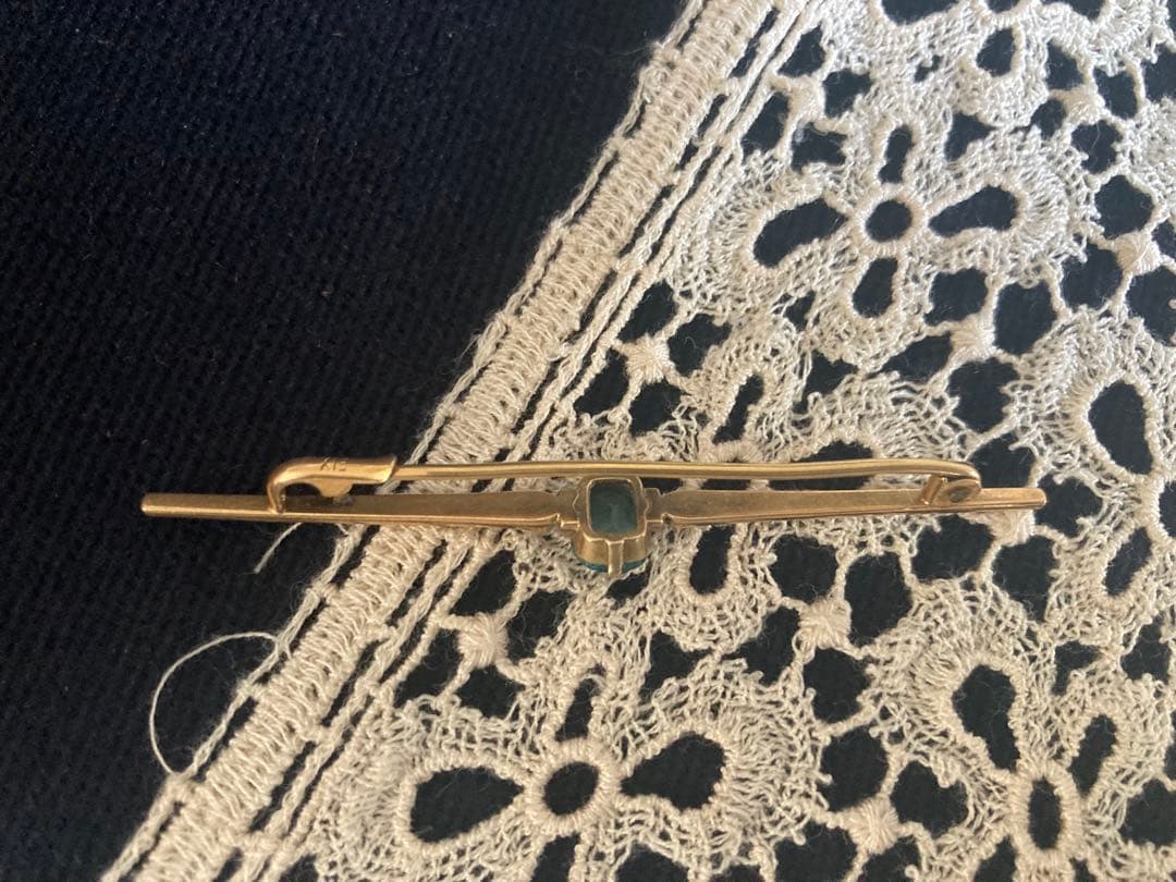 フランスアンティーク FIX K14ゴールドプレート プローチ