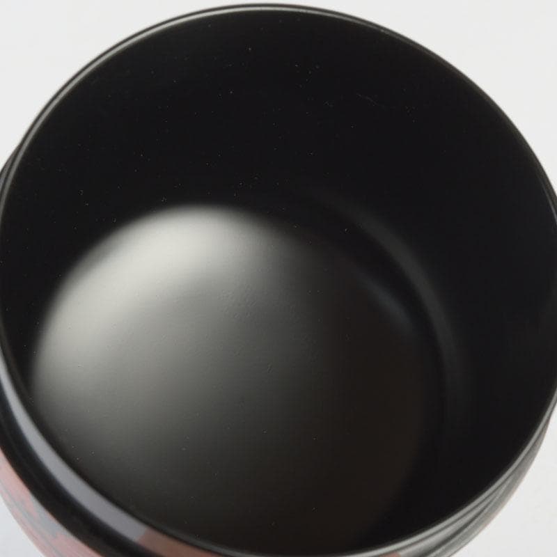 茶道具　山中塗　道場宗廣作　朱刷毛目　梅月蒔絵　大棗　共箱　V　9836