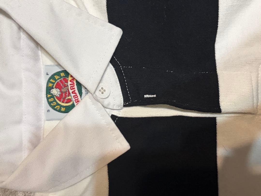 バーバリアン ストライプ ラガーシャツ 長袖 ポロシャツ