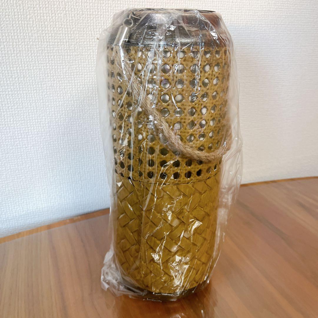 新品未開封⭐️ソーラーライト LEDランタン 籐の籠 アンティークガーデンライト