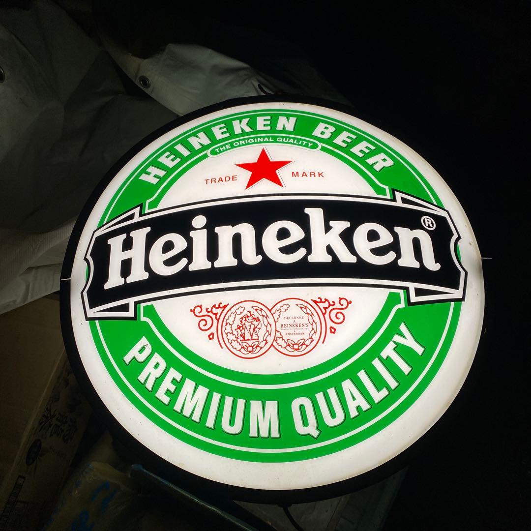 ハイネケン/HEINEKEN 電飾看板　直径53cm 非売品