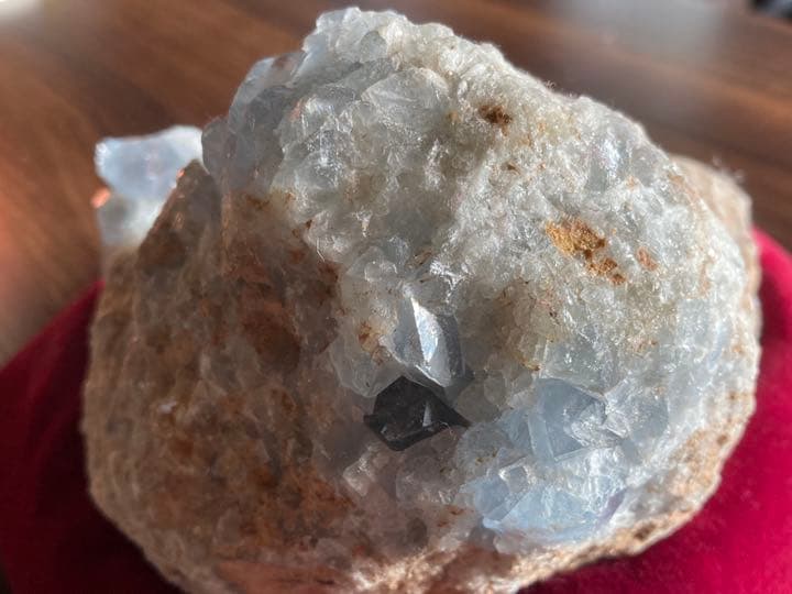 【値下】セレスタイト 原石 晶洞 クラスター　セレスティアルピロー®️付き