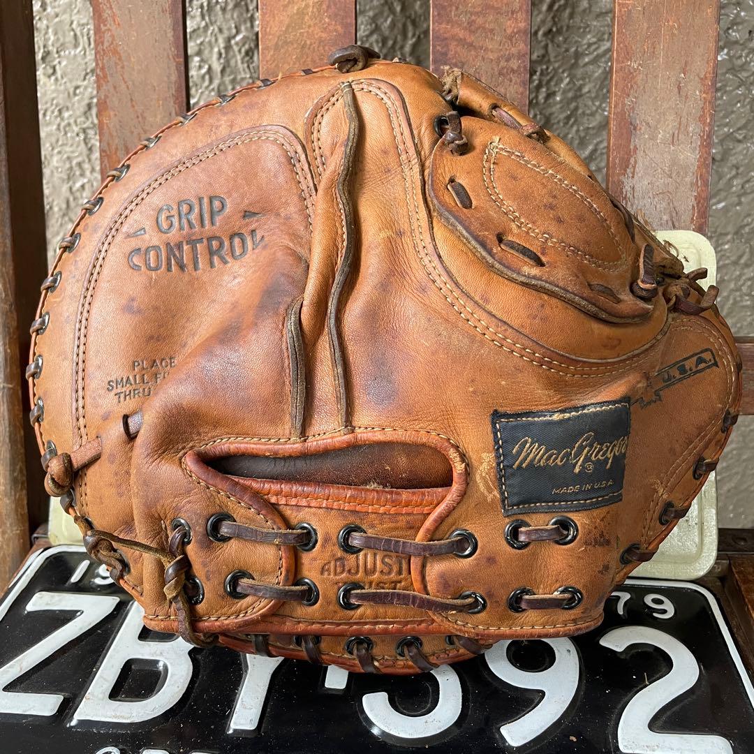 40s〜50s OLDアメリカアンティーク野球グローブ本革USAヴィンテージ雑貨