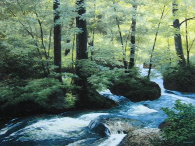 中島康正、爽涼、希少な額装用画集より、新品高級額装付、状態良好