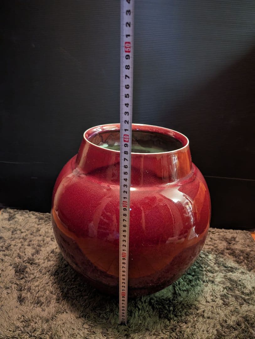 時代物花瓶、壺辰砂中国壺