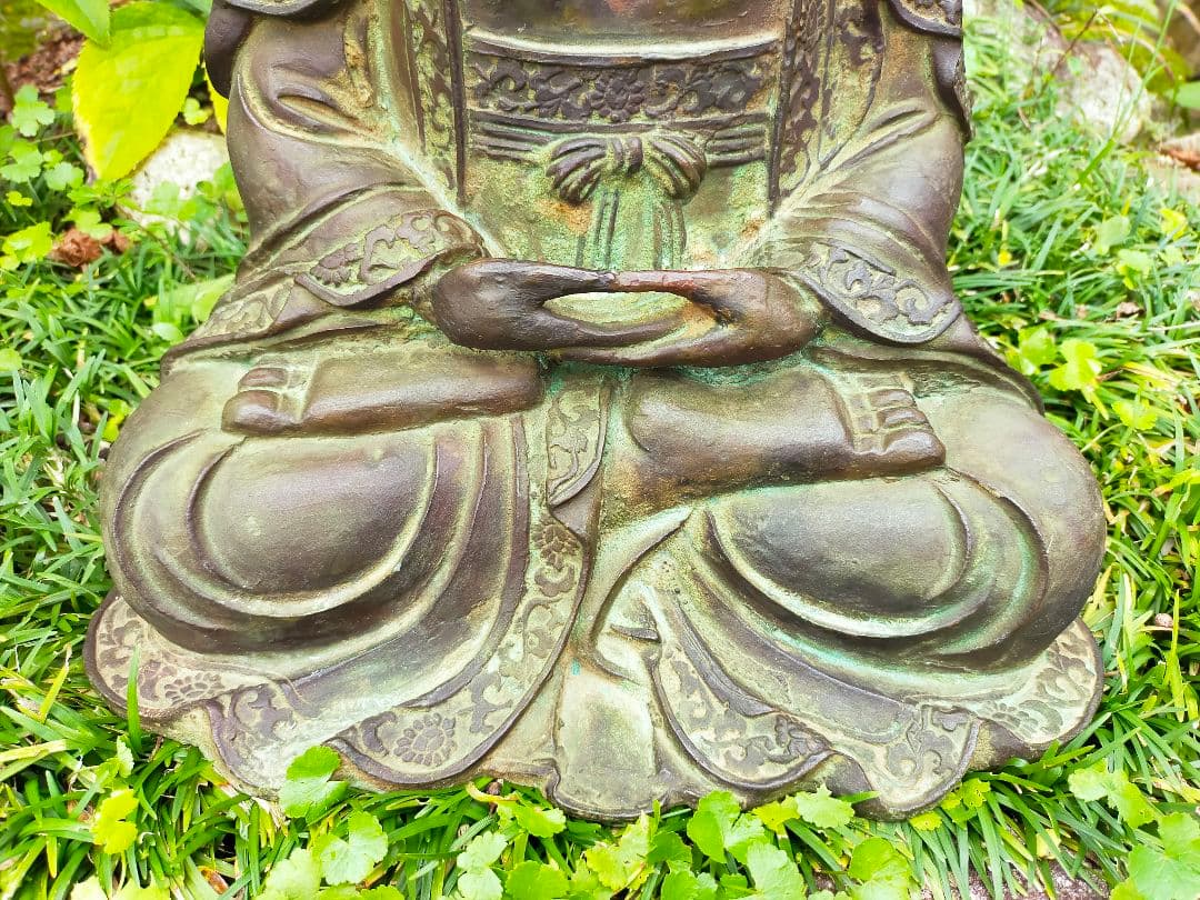 ♥古銅製　釈迦如来　座像　仏像　８.２ｋｇ　お釈迦様　大仏　観音像　骨董品