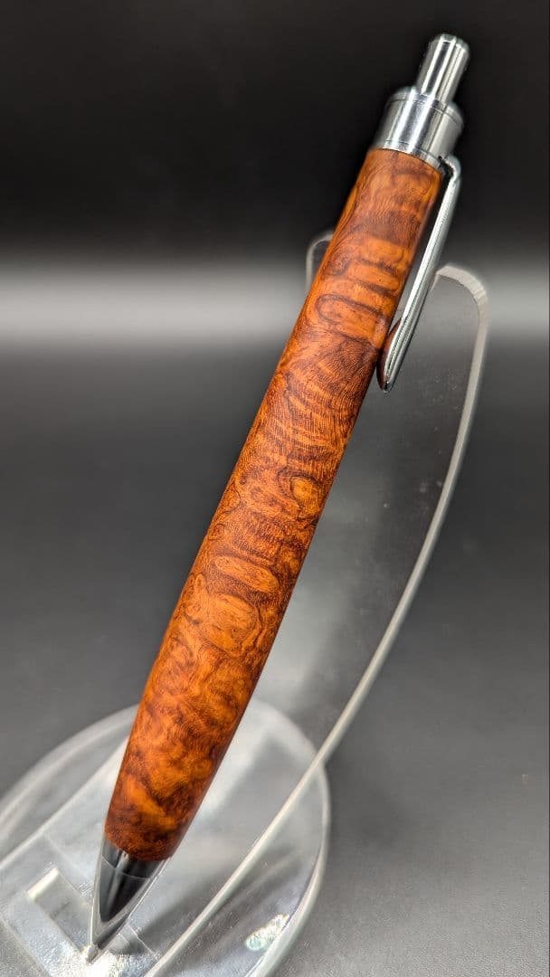 333ペン工房翌檜　本花梨　瘤杢　木軸シャーペン　ボールペン