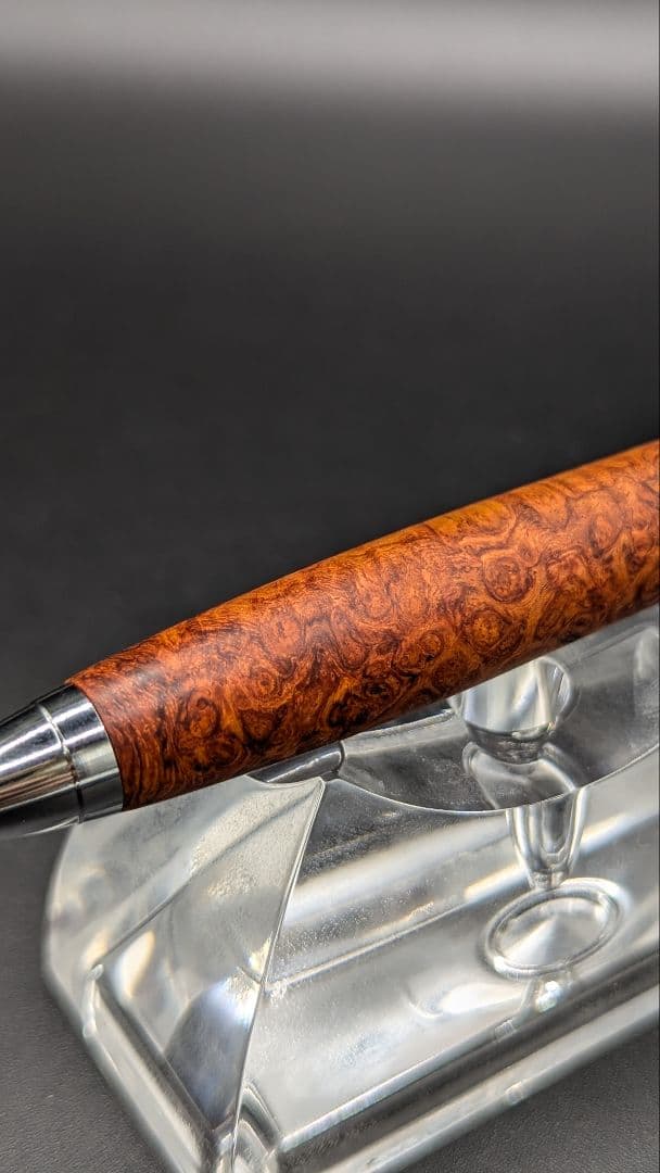 333ペン工房翌檜　本花梨　瘤杢　木軸シャーペン　ボールペン