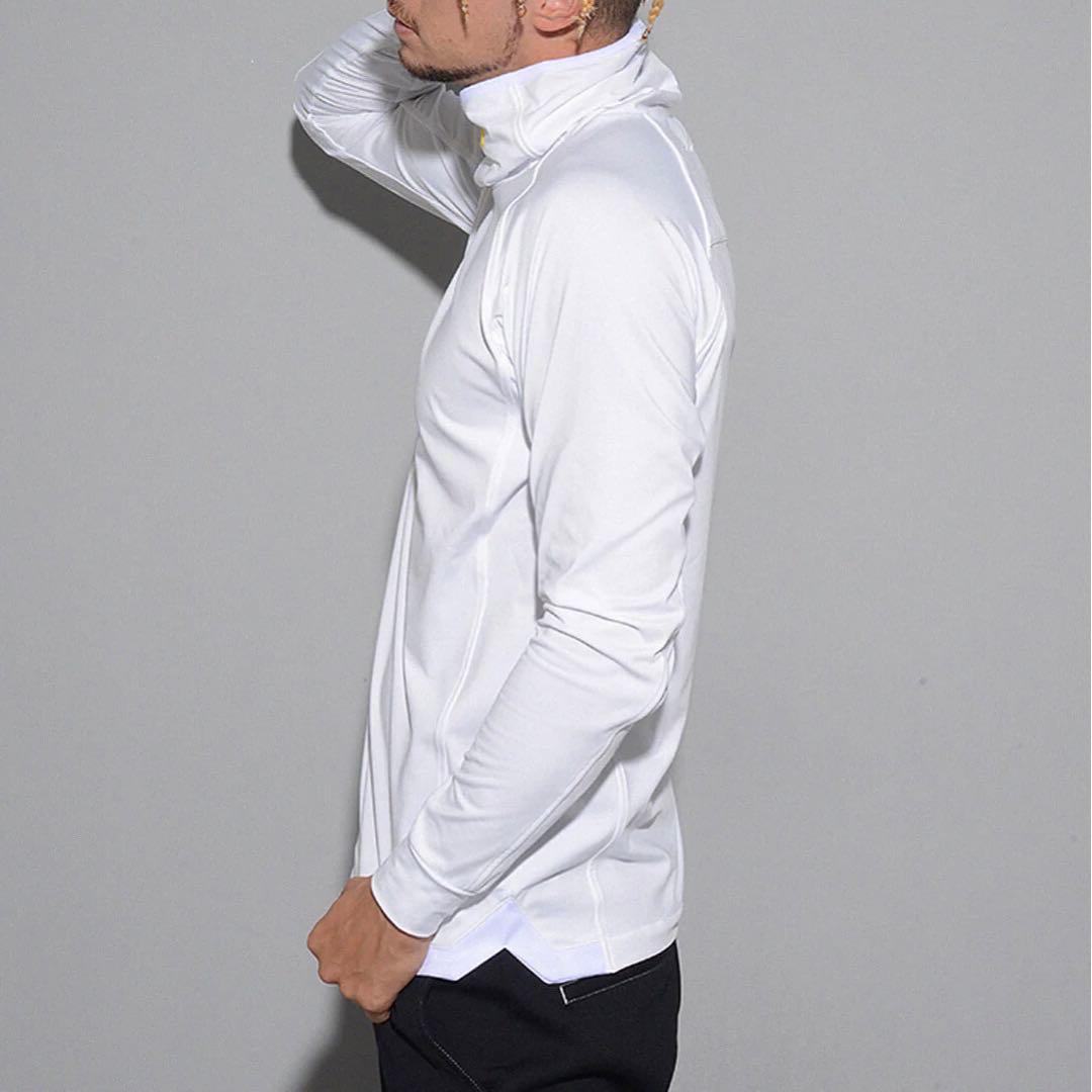 ラッセルノ ゴルフ フラッグロゴ ステッチマスク ハイネック LS ホワイト M