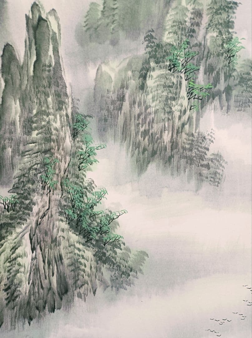 極美品 レア 中国 軸 開運 金運 絵 龍脈 山水 花鳥 美術 骨董 インテリア