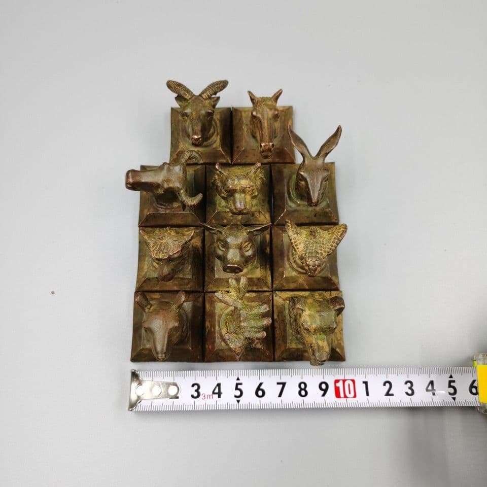 十二支銅印章 套印 希少品 縁起物 書道具 文房具 工芸品 美術品 置物