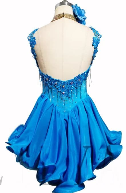 新作 社交ダンス衣装　ラテンワンピースドレス　フレア　オーダーメイド