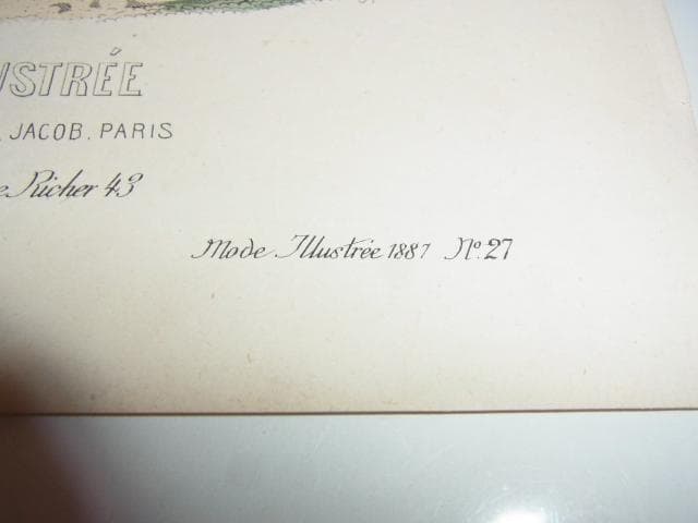 1887年銅版画◆フランス ファッション誌『ラ・モード・イリュストレ』No.27
