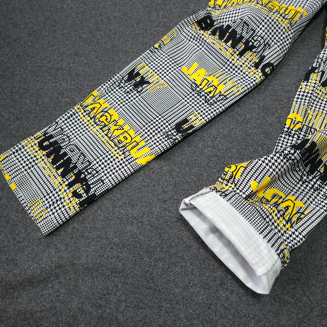 極美品 ジャックバニー グレンチェック柄 ロゴネーム ストレッチゴルフパンツ L