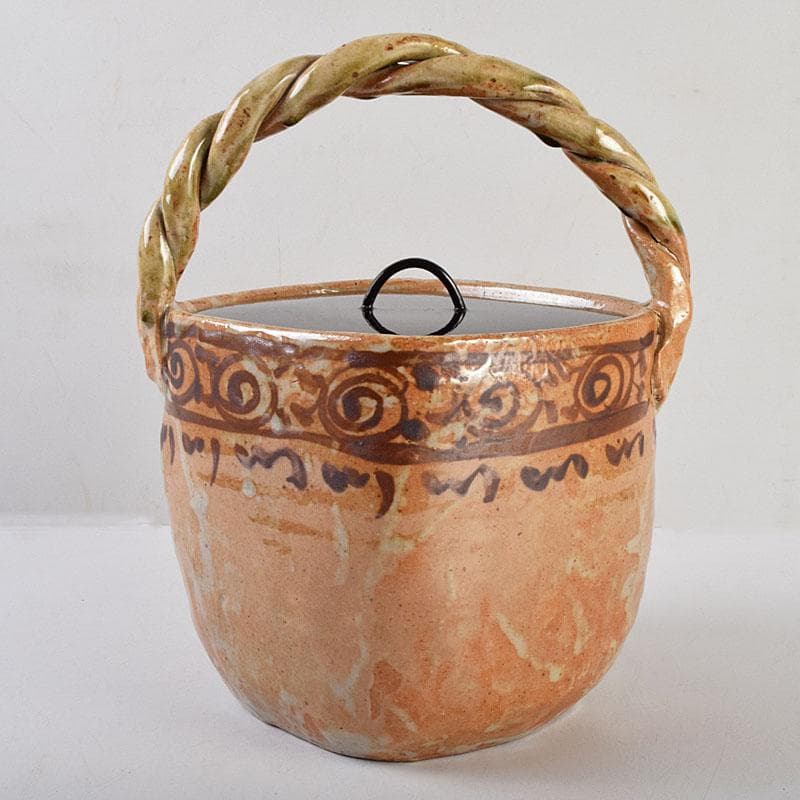 茶道具　御深井焼　手付水指　銘「柳水」　藪内流透月斎極め箱　M　R9276B