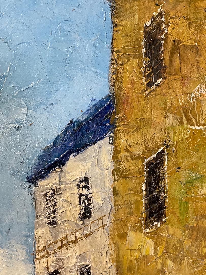 「真作」浅田薫「パリ」風景画　油彩画　額装　サイン有り　F10号