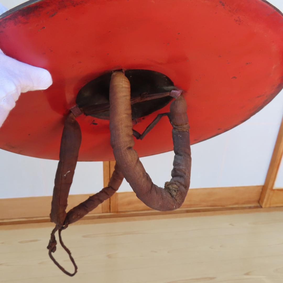 ほぼ無補修のオリジナル状態の陣笠（平陣笠・木製）