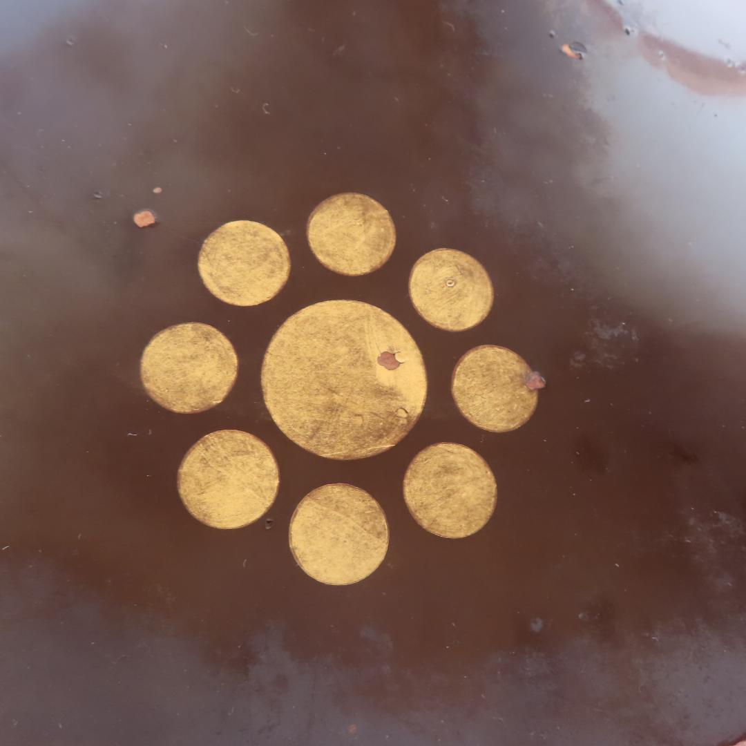 ほぼ無補修のオリジナル状態の陣笠（平陣笠・木製）