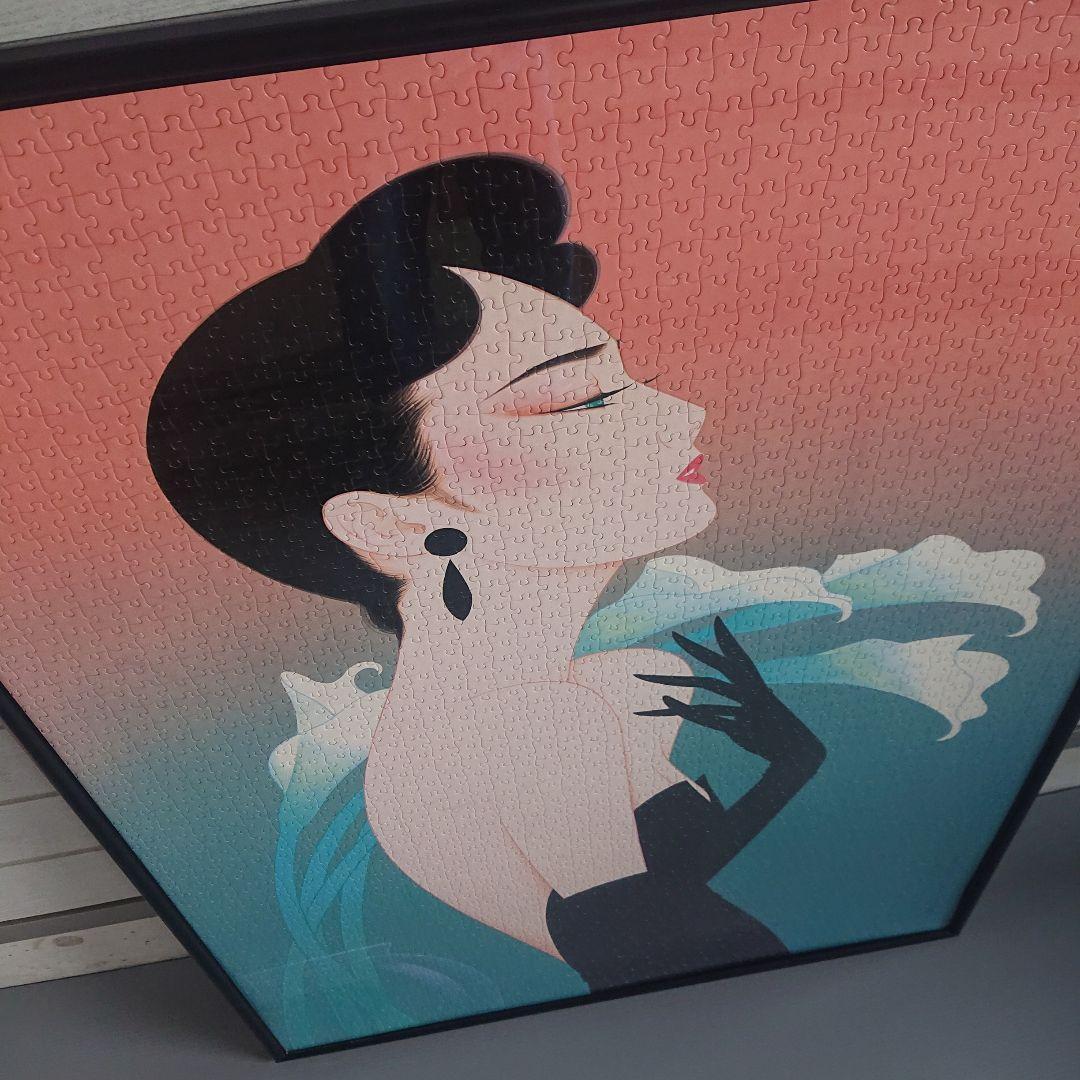 鶴田 一郎 エクスタシー 希少 レア 美人画 ノエビア パズル 完成品 額付