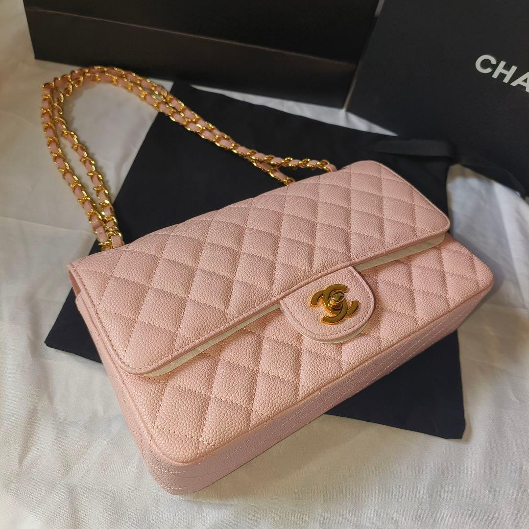 【実写画像】 ピンク キルティングショルダーバッグ