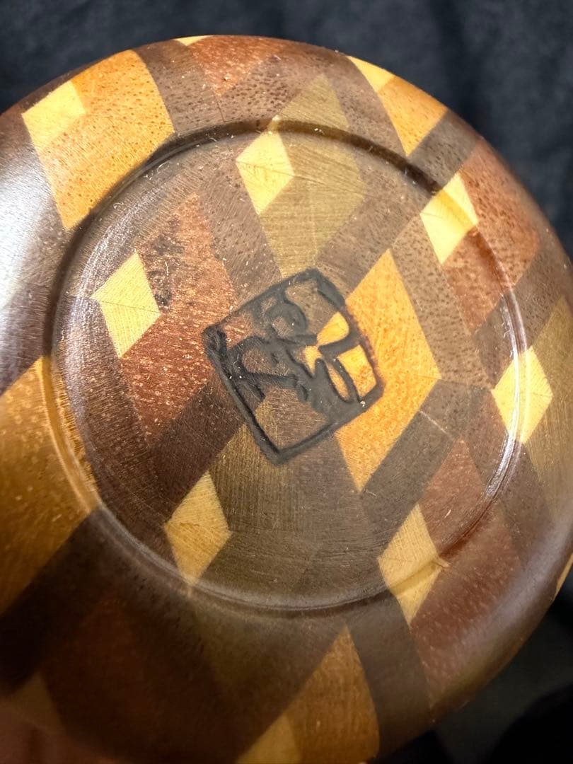 寄木細工 箱根細工 棗 無垢 なつめ 茶入れ 茶道具 茶筒直径6cm×高6cm