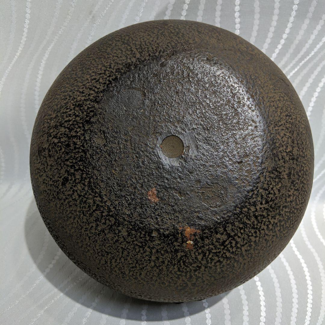 茶道具 炉釜 炉用釜 丸霰釜 釜鐶付き 茶道