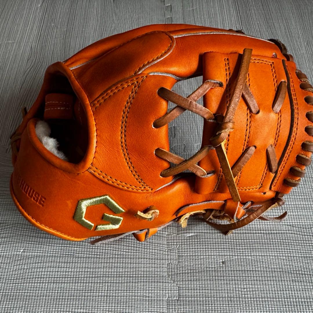 硬式グローブ オレンジ
