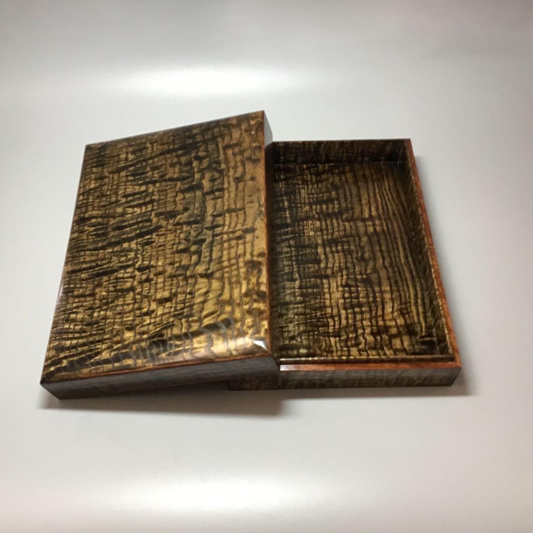タモ玉斑杢の硯箱　小物入れ　宝石箱　指物仕上げ