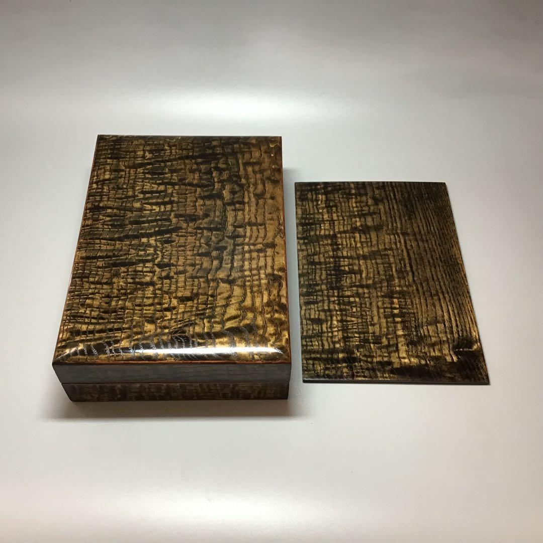 タモ玉斑杢の硯箱　小物入れ　宝石箱　指物仕上げ
