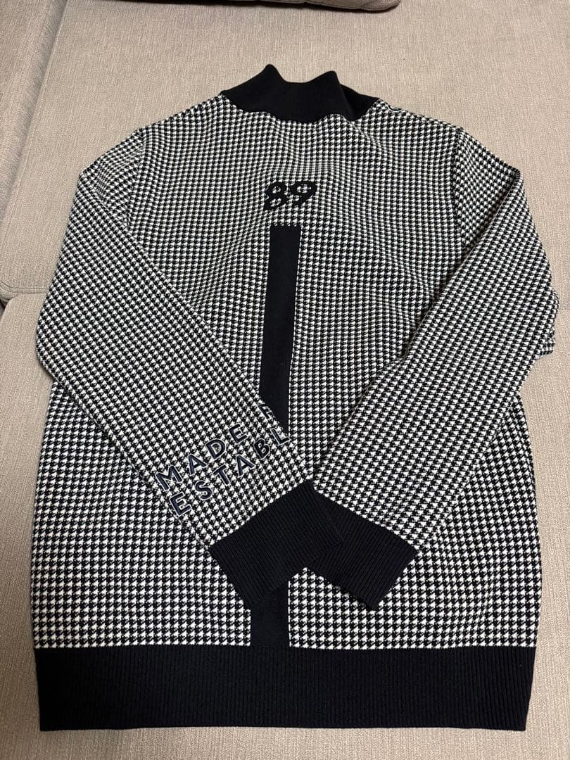 PEARLY GATES メンズ ニットジップアップ 千鳥柄